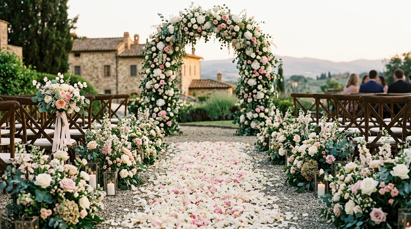 Floral Arches, Aisle Runners, and Centerpieces That Wow