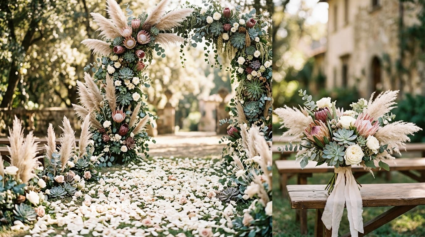 Unexpected Flowers That Steal the Show: Succulents, Pampas Grass & Protea