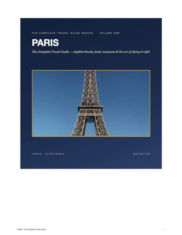 Paris Travel Guide PDF — 85-page digital itinerary cover